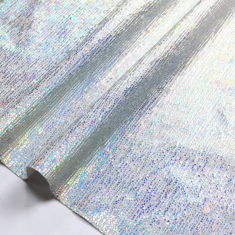 Metallic Crackle Iridescent Shoes Bags PU Faux Kulit Kain