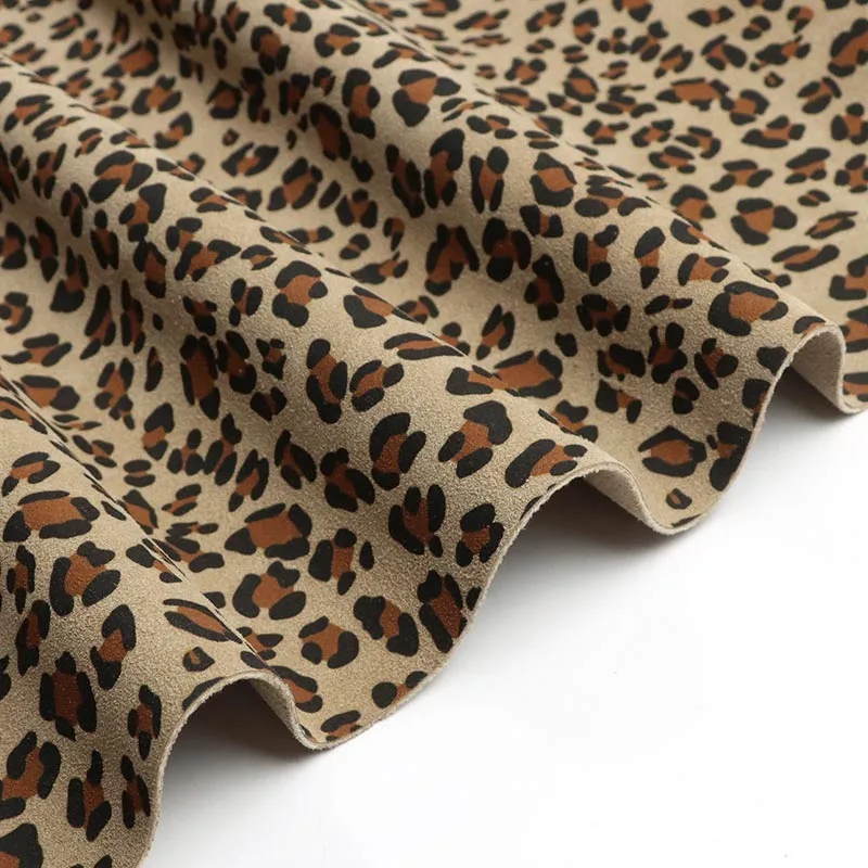 Leopard Printed Double Side Suede Microfiber Kulit