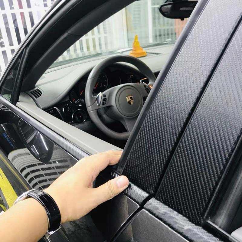 Serat Karbon PVC Kulit Sintetis Kain Interior Mobil